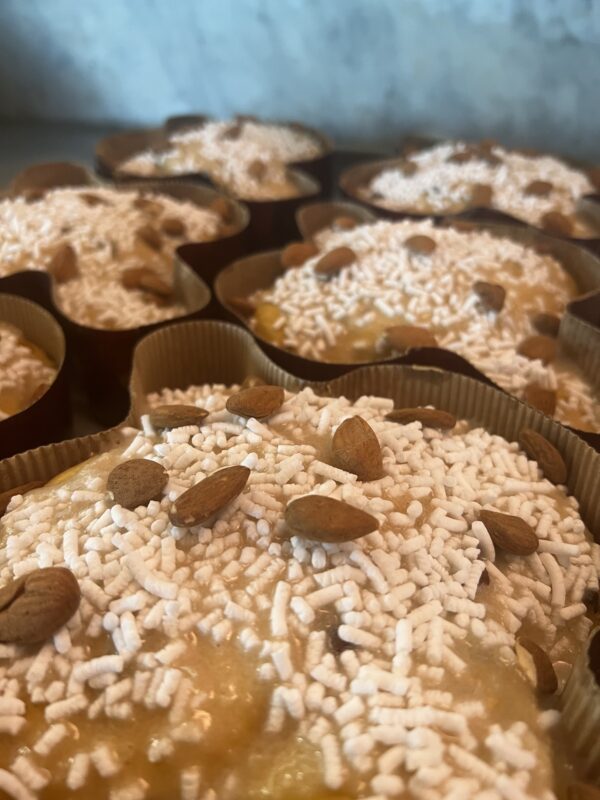 colomba artigianale cotta al forno a legna
